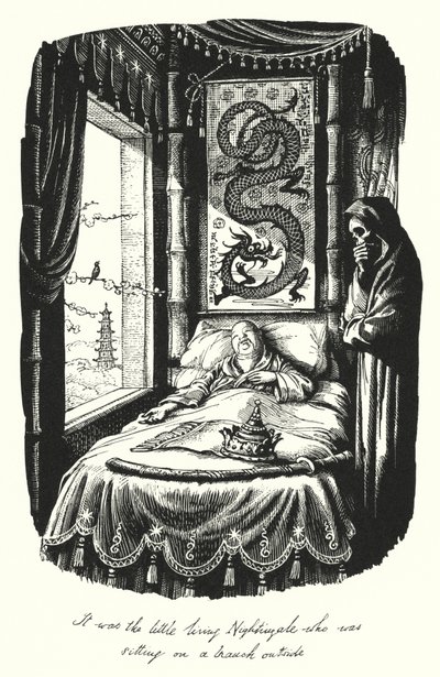 HC Andersen: Näktergalen (litho) av Rex (after) Whistler