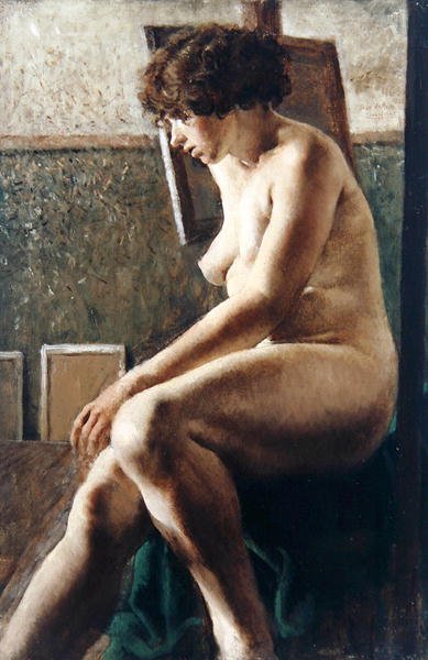 Kvinnlig figur sittande av Rex Whistler