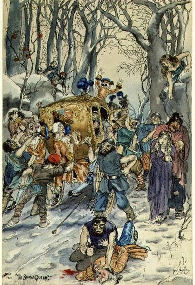 Scen från "The Snow Queen" av Rex Whistler