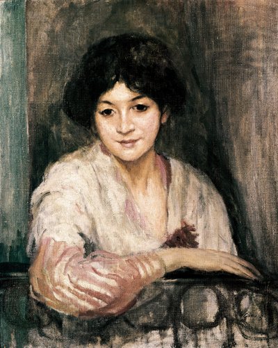 Figur. Målning av Ricard Canals i Llambi (1876-1931), olja på duk, impressionism av Ricardo Canals y Llambi