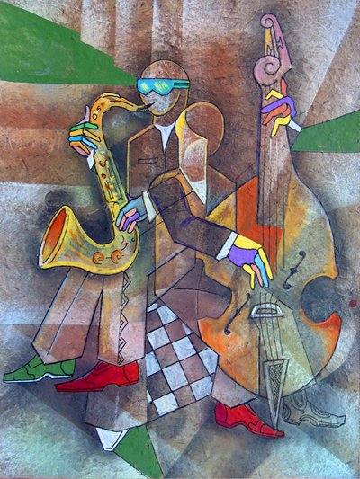 Abstrakt jazzframträdande av Ricardo Maya