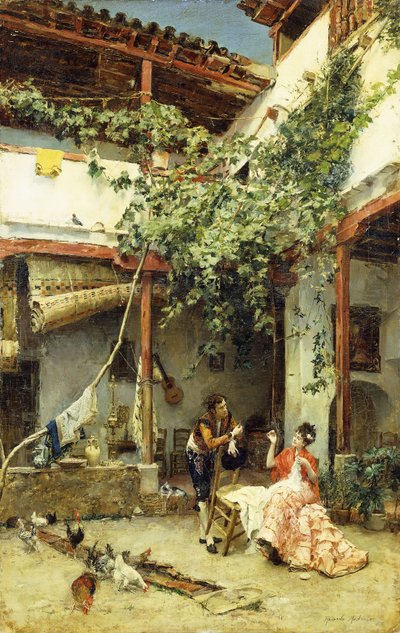 På gården, 1876 av Ricardo de Madrazo y Garreta
