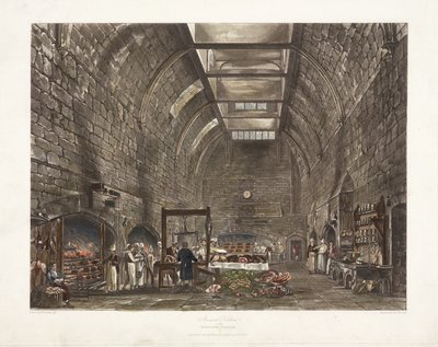 "Ancient Kitchen Windsor Castle", tidigt 1800-tal av John Pardon