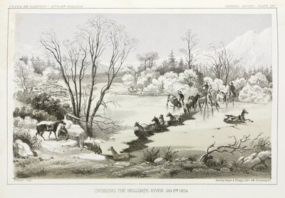 Övergång av Hellgate River, Montana, USA, 6 januari 1854 av John Pardon