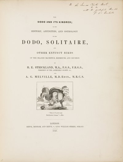 Titelsida till "The Dodo and its Kindred" av John Pardon