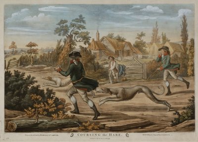 Coursing the Hare, tryckt för Bowles & Carver, publicerad 1796 (mezzotint) av Richard (after) Dighton