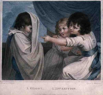 Ett spöke, graverat av Luigi Schiavonetti (1765-1810), pub. av T. Simpson av Richard (after) Westall
