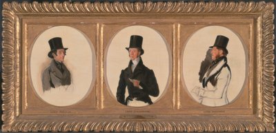 Studier för porträtten av Lord Eglinton, Lord Douglas och Lord Stradbroke i `The Waterloo Cup Coursing Meeting