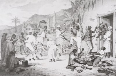 Black Dance, från "West India Scenery with Illustrations of Negro Character", tryckt av R. Jennings av Richard Bridgens