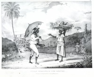 Söndag morgon i landet, illustration från "West India scenery" av Richard Bridgens