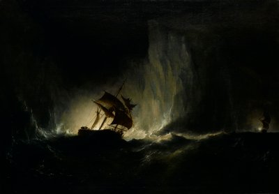HMS "Erebus" passerar genom bergskedjan av Richard Bridges Beechey