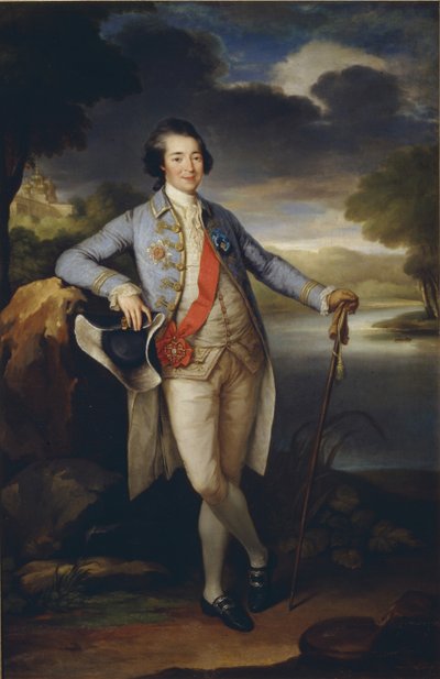 Porträtt av prins Alexander Kurakin 1752-1818, ca. 1780 av Richard Brompton