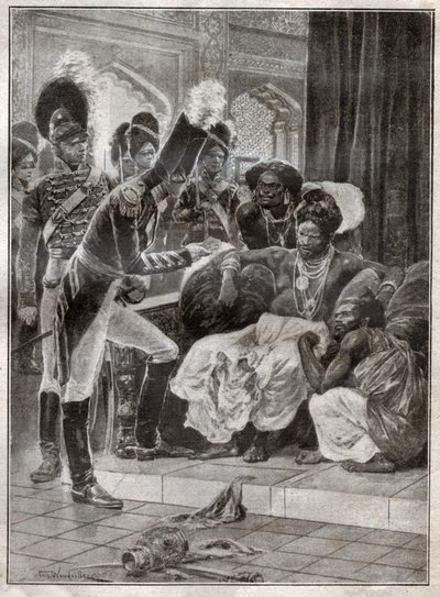 Kolonialismen i Sri Lanka. (gravyr av Richard Caton (after) Woodville