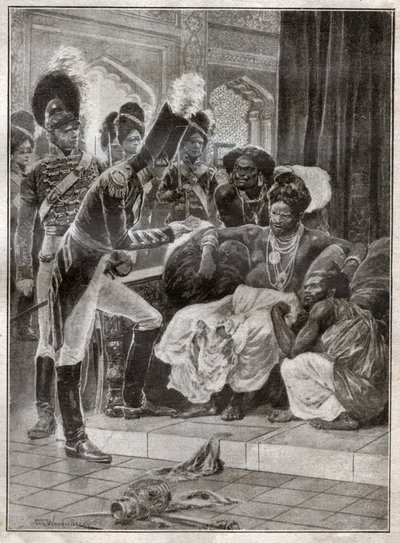 Sri Vikrama Rajasinha, kung av Kandy (Sri Lanka) avskedad av engelsmännen 1815. 1924 (Illustration) av Richard Caton (after) Woodville