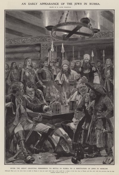 Ett tidigt uppträdande av judarna i Ryssland (litho) av Richard Caton II (after) Woodville