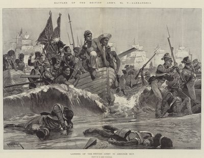 Slaget om den brittiska armén, Alexandria (gravyr) av Richard Caton II (after) Woodville