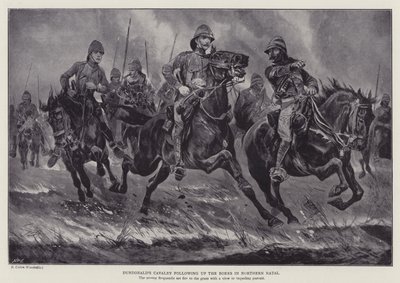 Dundonalds kavalleri följer upp boerna i norra Natal (litho) av Richard Caton II (after) Woodville