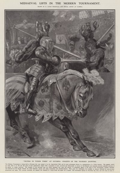 Medeltida listor i den moderna turneringen (litho) av Richard Caton II (after) Woodville