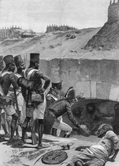 Att hitta de brittiska fångarna under kasematterna i befästningarna, 1894. av Richard Caton II Woodville