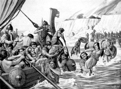 Saxon raiders, 1921. av Richard Caton II Woodville