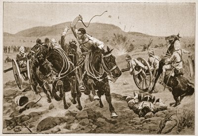Fältartilleri kommer till handling, illustration från 