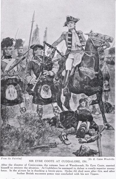 Sir Eyre Coote vid Cuddalore, illustration från "Hutchinson