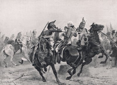 Attacken på Sir Ralph Abercrombie av de franska dragonerna, illustration från 