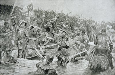 Slaget vid Towton 1461, illustration från Hutchinsons "Story of the British Nation". av Richard Caton Woodville
