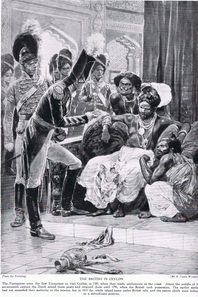 Britterna på Ceylon, illustration från 