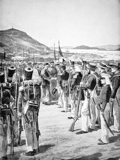 Överlåtelsen av Hong Kong till britterna 1841 av Richard Caton Woodville