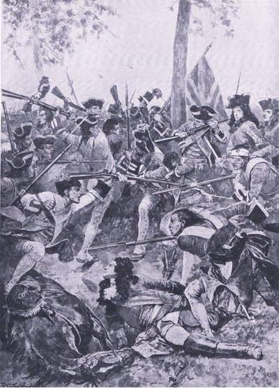 Slaget vid Ramilles, 23 maj 1706: Irländska regementets attack, illustration från British Battles on Land and Sea, 1915 av Richard Caton Woodville junior