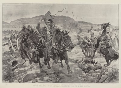 Före Ladysmith, hästartilleri som rusar för att inta en ny position. av Richard Caton Woodville junior
