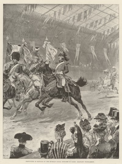 Festligheter till de ryska sjöofficerarnas ära i Paris, militärturnering av Richard Caton Woodville junior