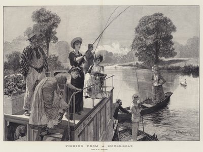 Fiske från en husbåt av Richard Caton Woodville junior
