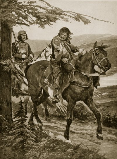 Kung Dermot bär av Devorgil, illustration från 