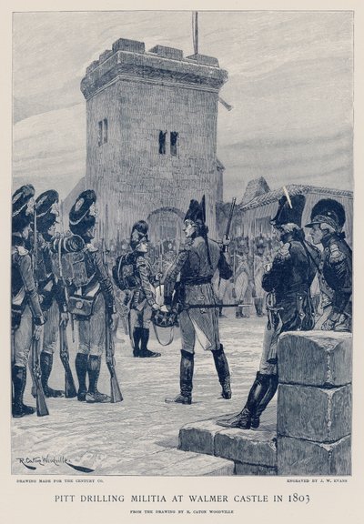 Pitt borrar milis vid Walmer Castle 1803 av Richard Caton Woodville junior