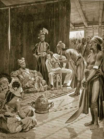 Sir James Brooke på Borneo, 1842, illustration från 