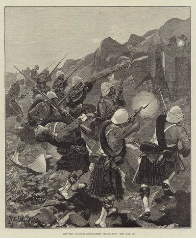 92:a (Gordon) Highlanders skärmytsling av Richard Caton Woodville junior