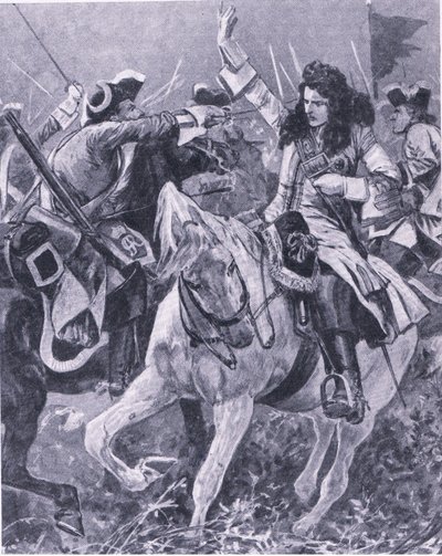 Slaget vid Malplaquet, 11 september 1709, illustration från British Battles on Land and Sea, 1915 av Richard Caton Woodville junior