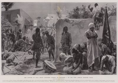 Infångandet av Yola, Benue, norra Nigeria, den 2 september, av West African Frontier Force av Richard Caton Woodville junior