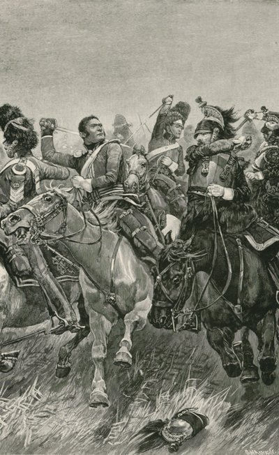 The Gallant Charge of the Scots Greys vid slaget vid Waterloo av Richard Caton Woodville junior