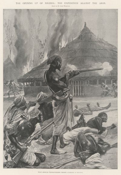 Öppnandet av Nigeria, expeditionen mot Aros av Richard Caton Woodville junior