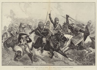 The Relief of Suakin, de 20:e husarernas anklagelse på fiendens kavalleri i aktionen vid Gemeizeh av Richard Caton Woodville junior