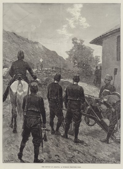 Revolten i Albanien, en turkisk gränspost av Richard Caton Woodville junior