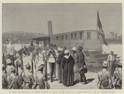 Sirdaren, brigadgeneral Sir Herbert Kitchener, i Assouan i samband med en inspektion av det 10:e soudanesiska regementet. av Richard Caton Woodville junior