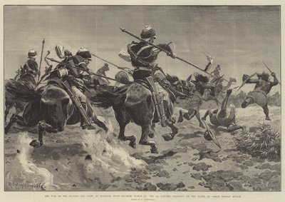 Kriget i Soudan, kampen vid Hasheen, nära Souakim, 20 mars, den 5:e Lancers anfaller på flanken av Osman Dignas attack av Richard Caton Woodville junior