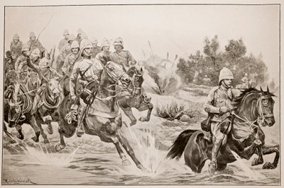 Det stora framsteg: Royal Horse Artillery (Cavalry Division) Crossing the Vaal av Richard Caton Woodville junior