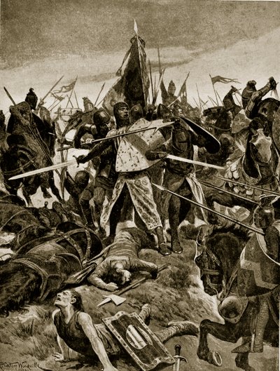 Den sista montern av De Montfort i Evesham, illustration från 