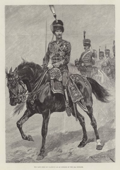 Den avlidne hertigen av Clarence som officer i 10:e husarer. av Richard Caton Woodville junior