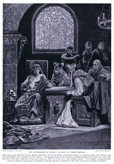 Mordet på Becket avgår i deras ärende, 1920-talet av Richard Caton Woodville junior